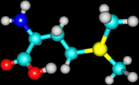 Vitamin U molecule isolated on black Stock Illustration