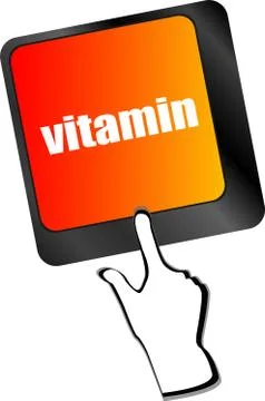 Vitamin word on computer keyboard pc key Stock Illustration