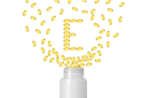Vitamine E backgraund. Gel pills Stock Illustration