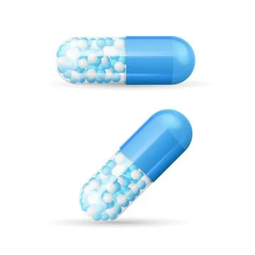 Vitamine Pills with Granules. Vector Stock Illustration
