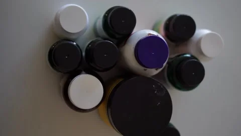 Vitamins and dietary supplements on the table Stock Footage 263000372