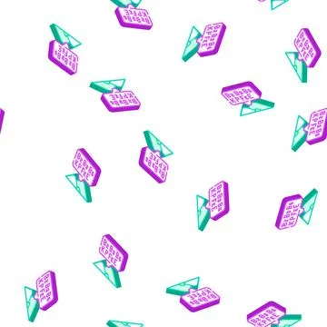 Vitamins and minerals in algae isometric icon seamless pattern Stockillustratie