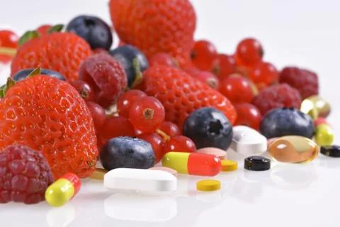Vitamins and nutritional supplements Stock Photos