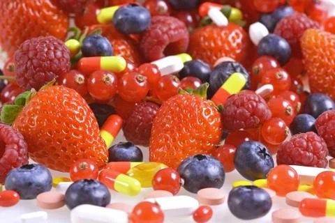 Vitamins and nutritional supplements Stock Photos