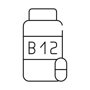 Vitamins b12 line icon vector symbol illustration 스톡 일러스트