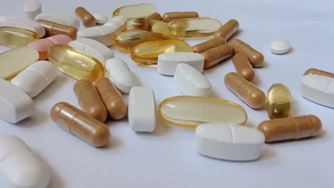 Vitamins. Close up. 库存影片 233804681