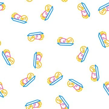 Vitamins diet vector seamless pattern color Stock Illustration