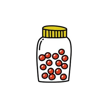 Vitamins doodle icon, vector illustration Stock Illustration