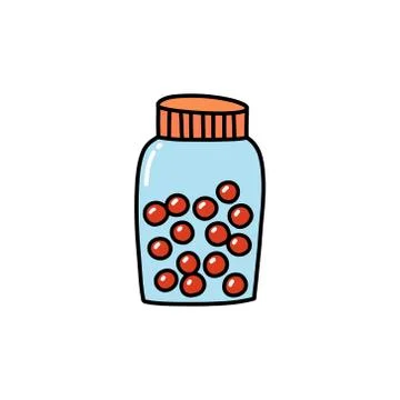 Vitamins doodle icon, vector illustration Stock Illustration