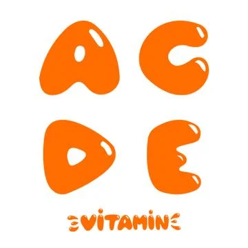 Vitamins hand drawn set Stock Illustration