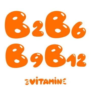 Vitamins hand drawn set Stock Illustration