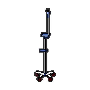 Vitamins hydration iv drip stand pixel art vector illustration Stock Illustration