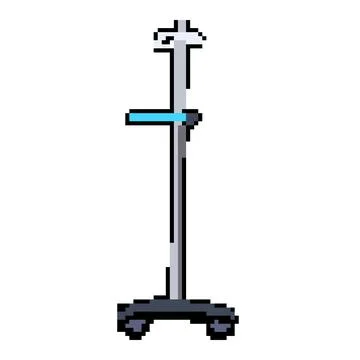 Vitamins hydration iv drip stand pixel art vector illustration Illustrazione stock