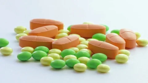 Vitamins, minerals, close up Stock Footage 70593564