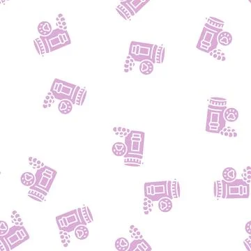 Vitamins for pet glyph seamless pattern Stock Illustration