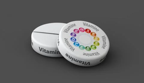 Vitamins, pills and tablets Stock Illustration