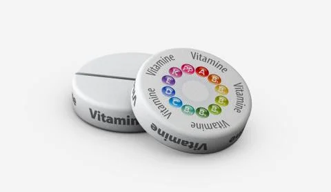 Vitamins, pills and tablets Stock Illustration