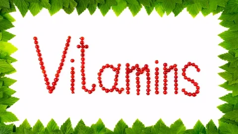 Vitamins. Red currant berries in the frame from leaves. 4K stop motion animation Stock Footage 79945634