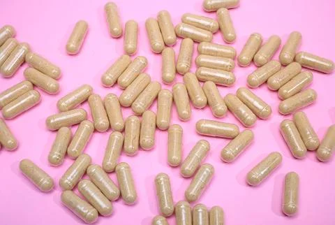 Vitamins on Solid Background Fotos de archivo