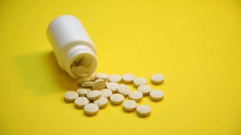 Vitamins supplements in the bottle, animated Stock Footage 85467715