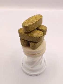 Vitamins on the table on a light background macro Stock Photos