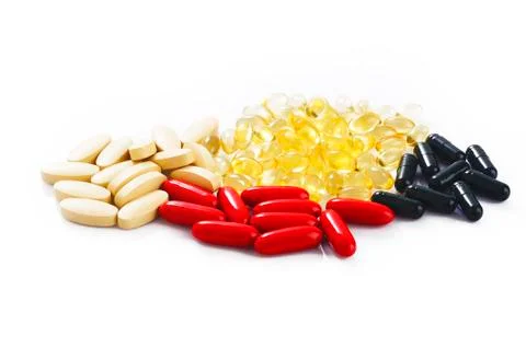 Vitamins  on white Stock Photos
