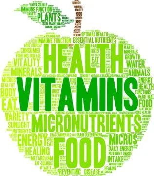 Vitamins Word Cloud Illustrazione stock