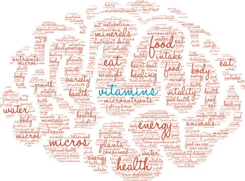 Vitamins Word Cloud Illustrazione stock