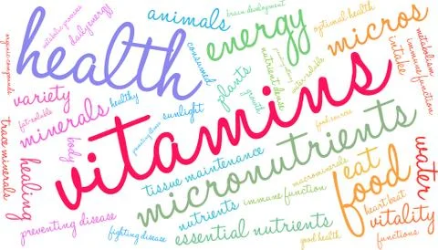 Vitamins Word Cloud Stock Illustration