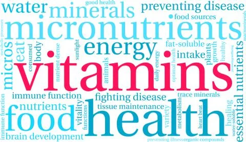 Vitamins Word Cloud Illustrazione stock