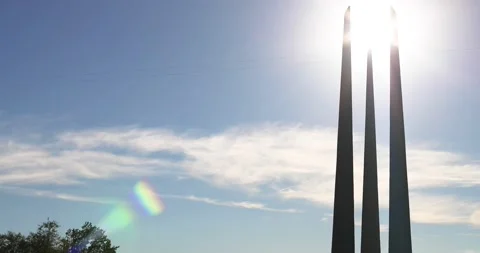 Vitebsk, Belarus - June 16, 2017: Monument Three Bayonets Of Memorial Of Stock Footage 133559564