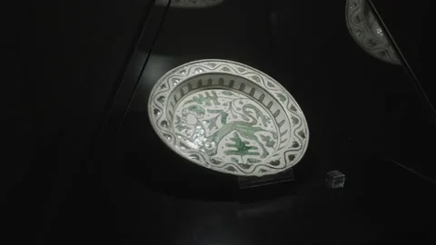 Viterbo museum ceramic plate Stock Footage 153905984