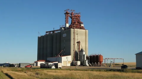 Viterra grain elevator. Wymark, Saskatchewan, Canada. Video stock 51445866