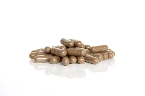 Vitex vitamin supplements isolation Stock Photos