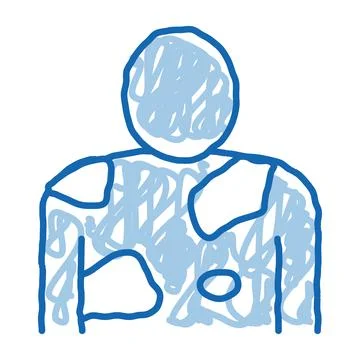 Vitiligo problem doodle icon hand drawn illustration Illustrazione stock