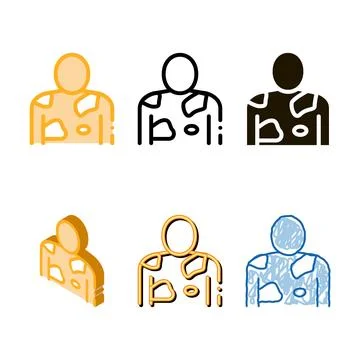 Vitiligo problem icon variants vector outline Stock Illustration