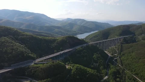 Vitinya Pass and Hemus (A2) motorway, Bulgaria Stock Footage 287912351