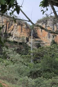 Vitoria waterfall is located in Cabeça de Boi district, in Serra do Espinhaço re Stock Photos