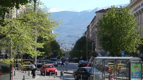 Vitosha Boulevard in Sofia, Bulgaria (Editorial) Video stock 22871298