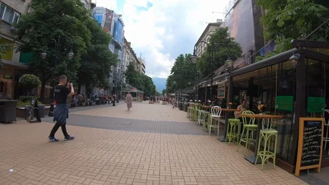 Vitosha Boulevard, Sofia, Bulgaria - POV Hyperlapse Stock Footage 111860004