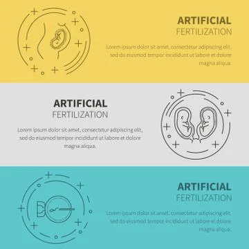 In vitro fertilization banner vector Stock Illustration