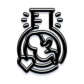 In vitro fertilization embryo development forming new life Stock Illustration