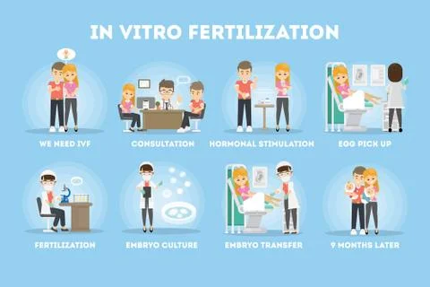 In vitro fertilization. Illustrazione stock