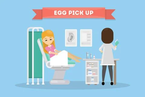 In vitro fertilization. Stockillustratie
