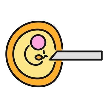 In vitro fertilization process injecting sperm into egg cell Stock Illustration