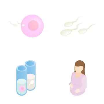 In vitro fertilization process isometric reproductive health 库存插图