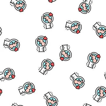In vitro fertilization vector seamless pattern Stock Illustration