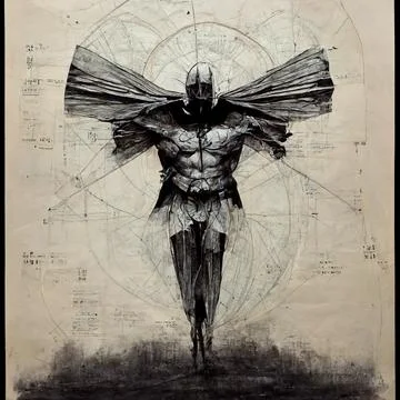 VITRUVIAN BAT v01 Stock Illustration