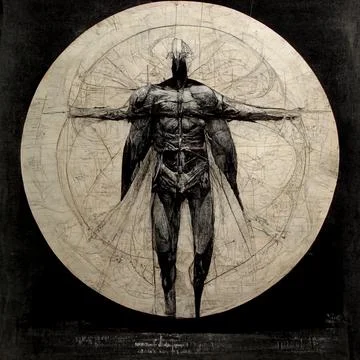 VITRUVIAN BAT v02 Illustrazione stock
