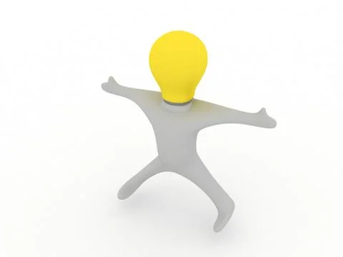 Vitruvian bulbman Stock Illustration